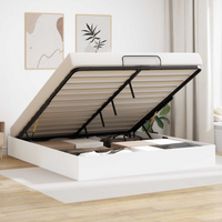 vidaXL Ottoman Bed Frame White 203 x 180 x 25 cm Chipboard