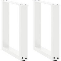 vidaXL Coffee Table Legs U-Shaped 2 pcs White 38x(42-43) cm Steel