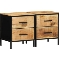 vidaXL Bedside Cabinet 2 pcs Brown and Black 40 x 35 x 50 cm