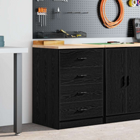 vidaXL Garage Storage Cabinet Black 60x51x85 cm Solid Wood Pine