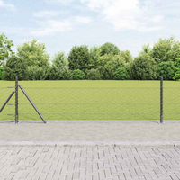 vidaXL Fence Post Grey 10 x 0.5 m (50 mm mesh) Steel and PVC