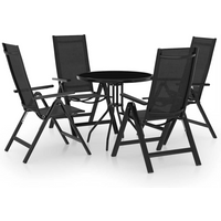vidaXL 5 Piece Bistro Set Black and Anthracite
