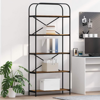 vidaXL Bookshelf Smoked Oak 80 x 30 x 183 cm Engineered wood