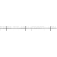 vidaXL Garden Fence with Hoop Top Steel 1603.5x80 cm Black