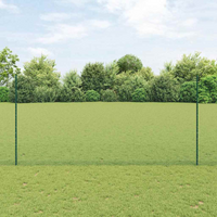 vidaXL Fence with Post Green 1.5 x 25 m Steel