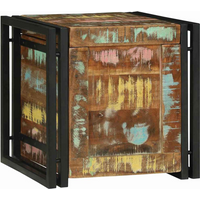vidaXL Storage Box Brown and Black 40 x 40 x 40 cm Solid Acacia Wood
