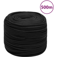 vidaXL Boat Rope Full Black 8 mm 500 m Polypropylene