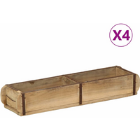vidaXL Tray with Storage 4 pcs Brown 57 x 15 x 9 cm Solid Reclaim Wood