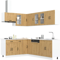 vidaXL 11 Piece Kitchen Cabinet Set Lucca Artisan Oak Engineered Wood
