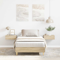 vidaXL Bed Frame No Mattress Sonoma Oak 90x190 cm Single Engineered Wood