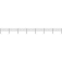 vidaXL Garden Fence with Hoop Top Steel 1248x60 cm Black