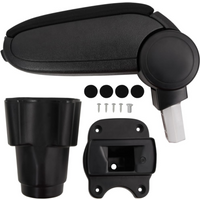 vidaXL Car Armrest Black 12x33x(34-50) cm ABS