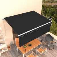 vidaXL Manual Retractable Awning with Blind 4.5x3m Anthracite