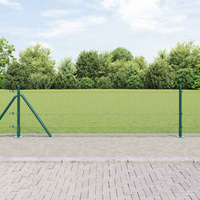 vidaXL Fence Post Green 25 x 0.6 m (16 x 16 mm mesh) Steel and PVC
