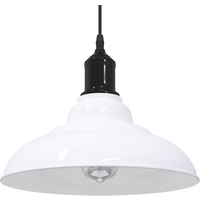 vidaXL Pendant Lamp Height Adjustable E27 Gloss White Ø 31 cm Metal