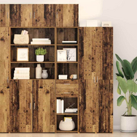 vidaXL Highboard Old Wood 40 x 42.5 x 185 cm Engineered Wood