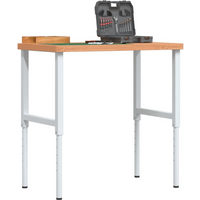 vidaXL Workbench 100x60x(73-99.5) cm Solid Wood Beech Rectangular
