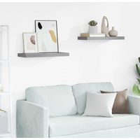 vidaXL Floating Wall Shelves 2 pcs Grey 60x23.5x3.8 cm MDF