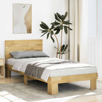vidaXL Bed Frame with Headboard without Mattress 75x190 cm Solid Wood Oak