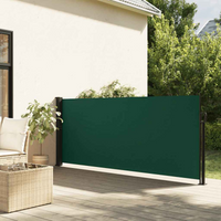 vidaXL Retractable Side Awning Dark Green 117x300 cm