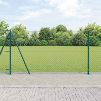 vidaXL Fence Post Green 25 x 1.2 m (60 x 60 mm mesh) Steel and PVC