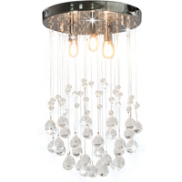 vidaXL Ceiling Lamp with Crystal Beads Silver Sphere 3 x G9 Bulbs