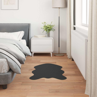 vidaXL Anti-Slip Faux Rabbit Fur Rug Olite Black 60 x 90 cm Polyester