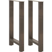 vidaXL Bar Table Legs Natural Steel 2 pcs 40x(90-91) cm Steel
