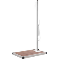 vidaXL Garden Shower with Brown Base 225 cm Stainless Steel