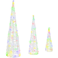 vidaXL Christmas Tree 3 pcs Multicolour 20 x 20 x 80 cm Acrylic