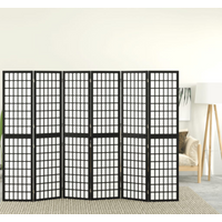 vidaXL Folding 6-Panel Room Divider Japanese Style 240x170 cm Black