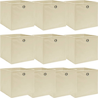 vidaXL Storage Boxes 10 pcs Cream 32x32x32 cm Fabric