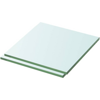 vidaXL Shelves 2 pcs Panel Glass Clear 30x30 cm