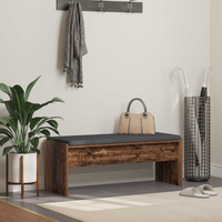 vidaXL Hall Bench with Cushion Old Wood 103 x 38 x 40 cm