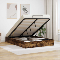vidaXL Ottoman Bed Frame Smoked Oak 203 x 120 x 25 cm Chipboard