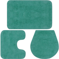 vidaXL Bathroom Mat Set 3 Pieces Fabric Turquoise