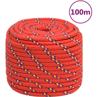 vidaXL Boat Rope Red 18 mm 100 m Polypropylene