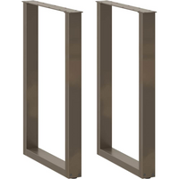 vidaXL Bar Table Legs U-Shaped 2 pcs Natural Steel 60x(90-91) cm Steel