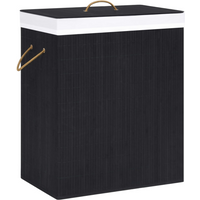 vidaXL Bamboo Laundry Basket Black 83 L