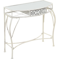 vidaXL Side Table French Style Metal 82x39x76 cm White