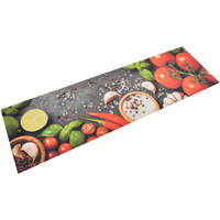 vidaXL Kitchen Rug Washable Vegetables 45x150 cm Velvet