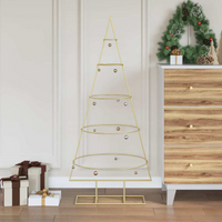 vidaXL Metal Christmas Tree Gold 124.5 cm Powder-coated steel
