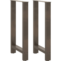 vidaXL Bar Table Legs Natural Steel 2 pcs 50x(90-91) cm Steel