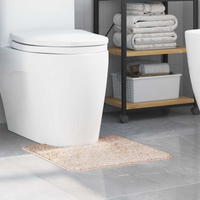vidaXL Anti-slip Bath Mat with Toilet Cut Cream 50 x 50 cm PP