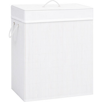 vidaXL Bamboo Laundry Basket White 83 L