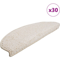 vidaXL Stair Mats 30 pcs 65x21x4 cm White Half Round Large