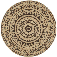 vidaXL Handmade Rug Jute with Dark Brown Print 150 cm