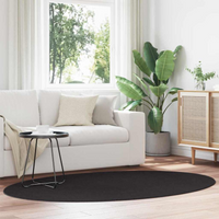 vidaXL Area Rugs Oval HUARTE Black 140 x 200 cm 100% Polyester