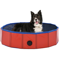 vidaXL Foldable Dog Swimming Pool Red 80x20 cm PVC