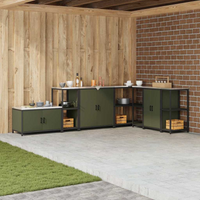 vidaXL Kitchen Storage with Shelf Olive Green 40 x 50 x 92 cm Steel